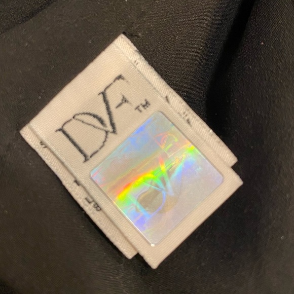 DVF Diane Von Furstenberg Jacket Size 6 Blue White Black Metallic - Picture 11 of 15